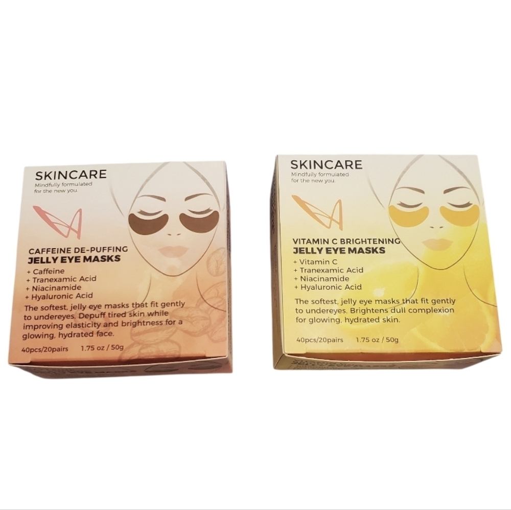 LA Splash Skincare Jelly Eye Masks Caffeine De-Puffing Vitamin C Brightening 80